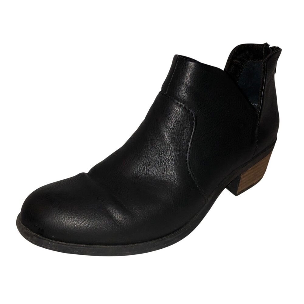 Born boc Size 9 Black Lucy Faux Leather Bootie Back Zip Chelsea Ankle Boots